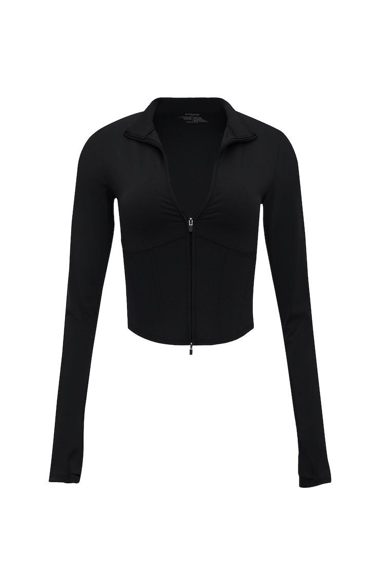 Active Corset Jacket, Jet Black, large