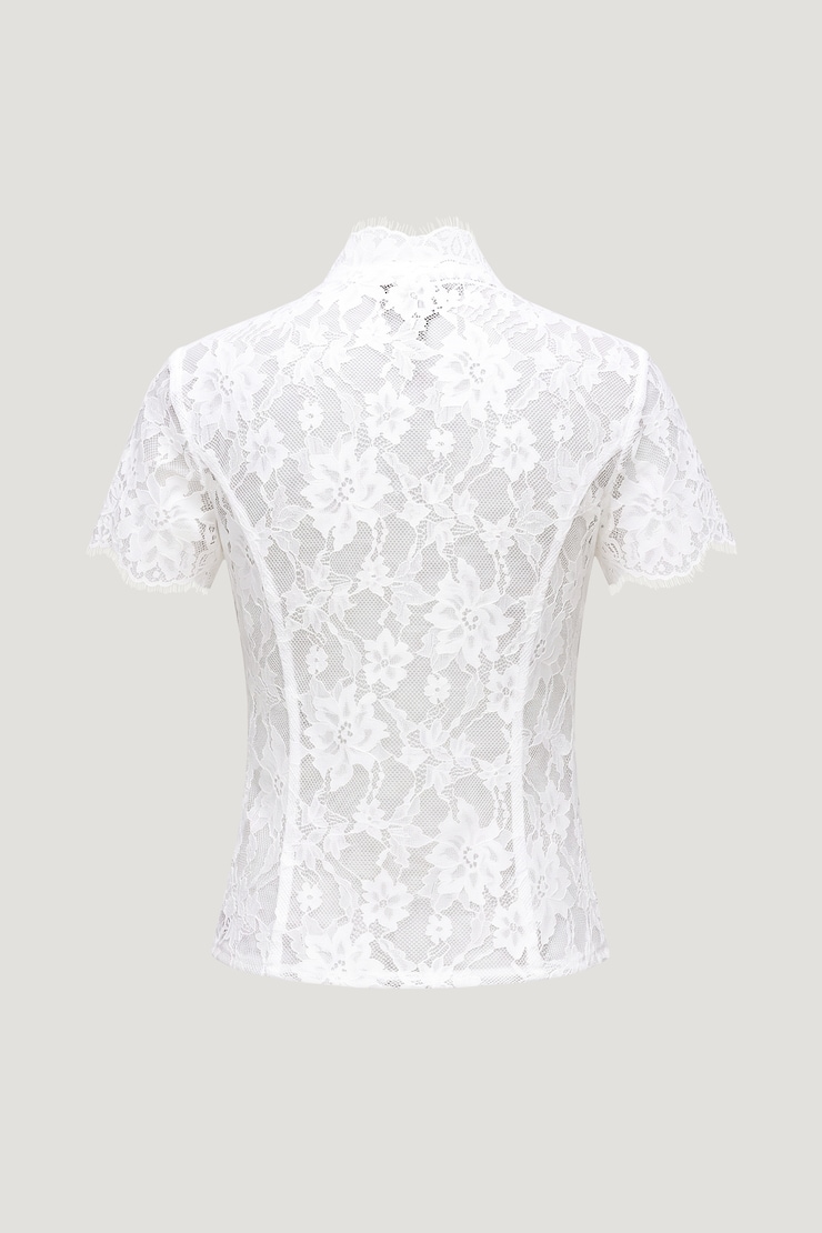 Lace Short Sleeve Blouse