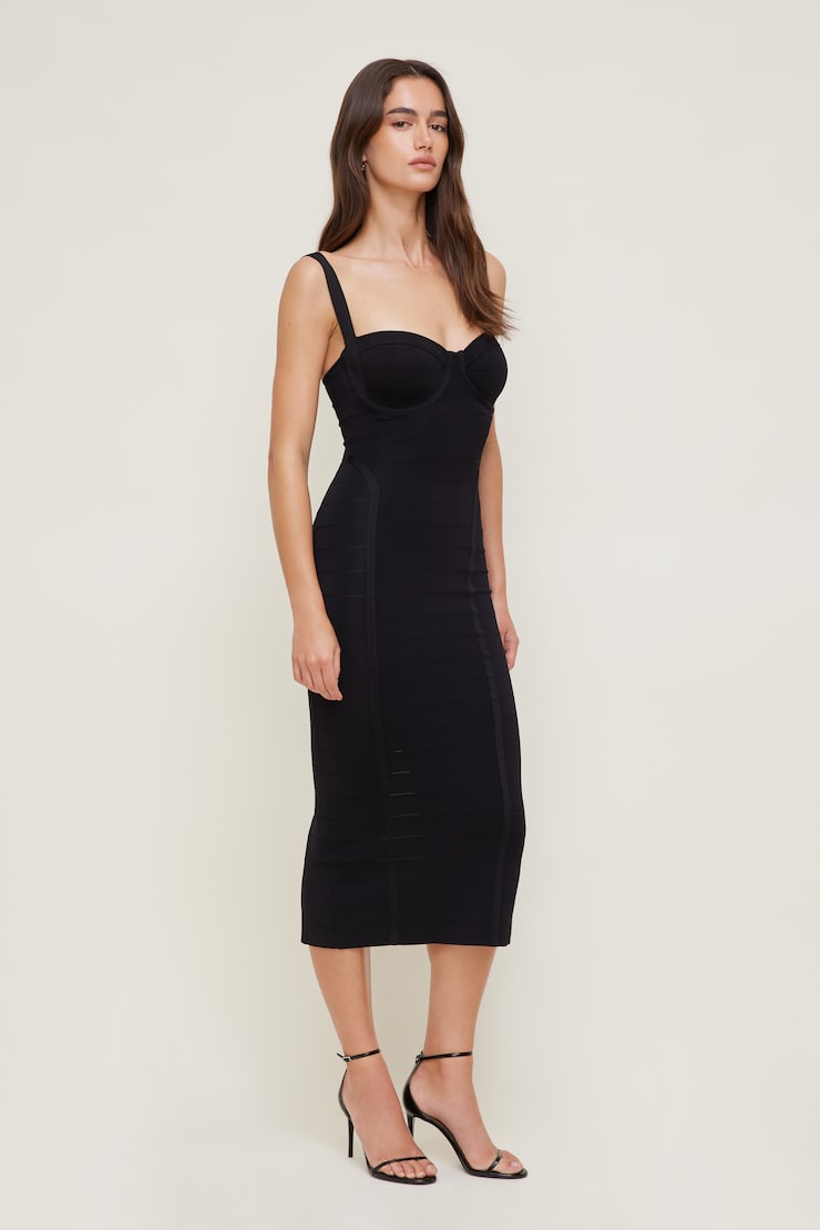 Bandage Midi Dress Jet Black large