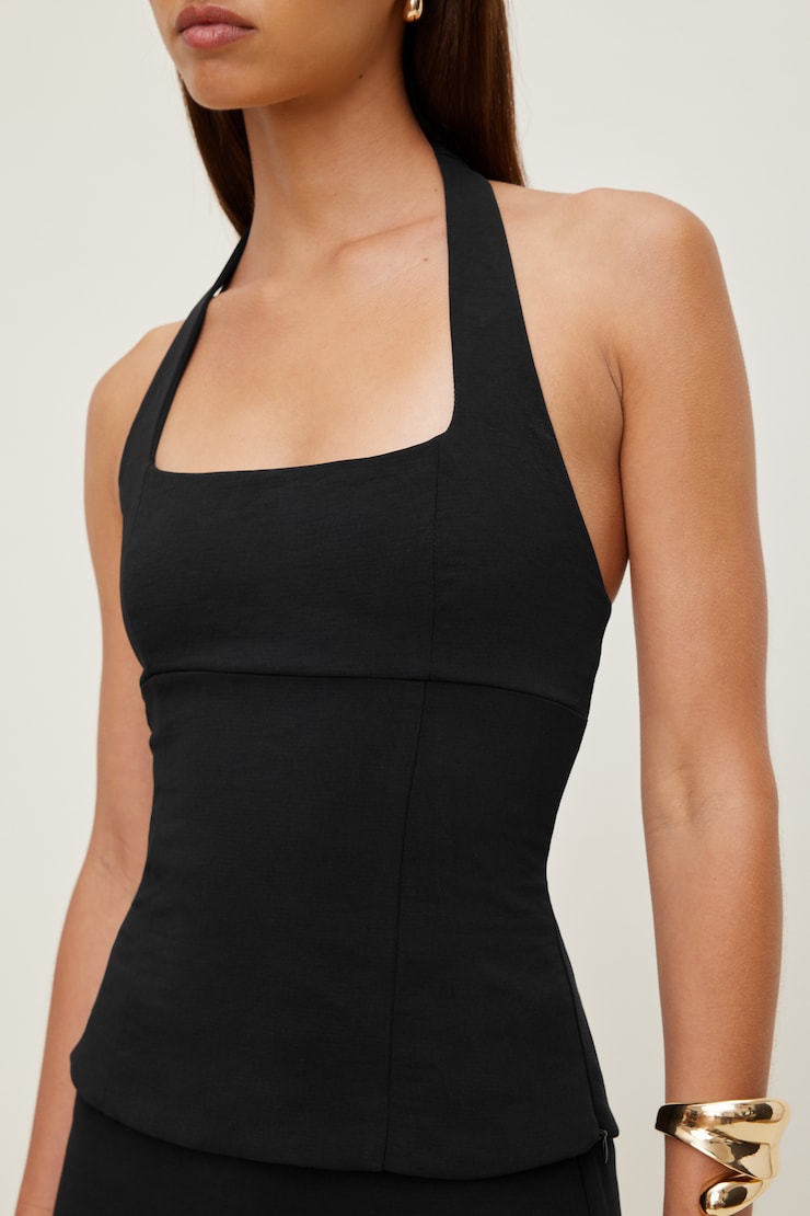 Airflow Halter Top Jet Black large