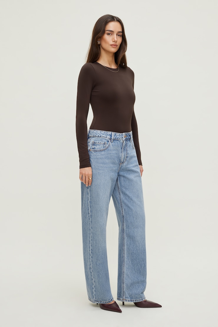 Sculpt Crewneck Bodysuit Java Brown large