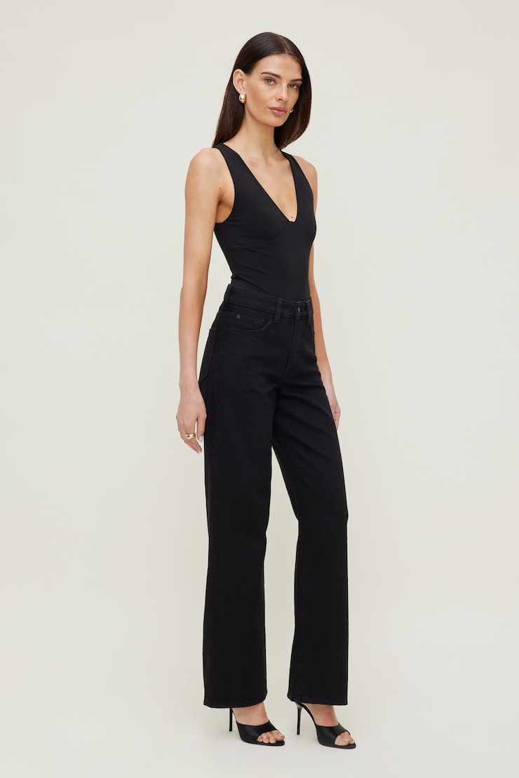 Sculpt Plunging V Neck Bodysuit Jet Black large