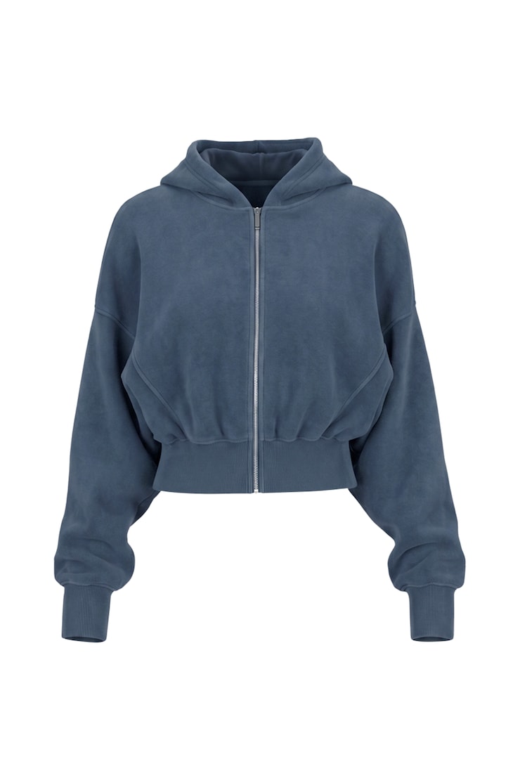 UltraFleece Cotton Zip Hoodie, Heated Indigo, large