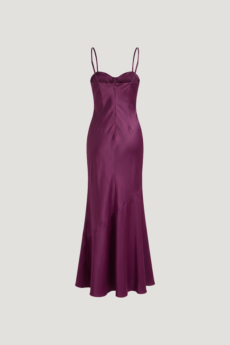 Bustier Satin Maxi Dress Plum Caspia Purple large