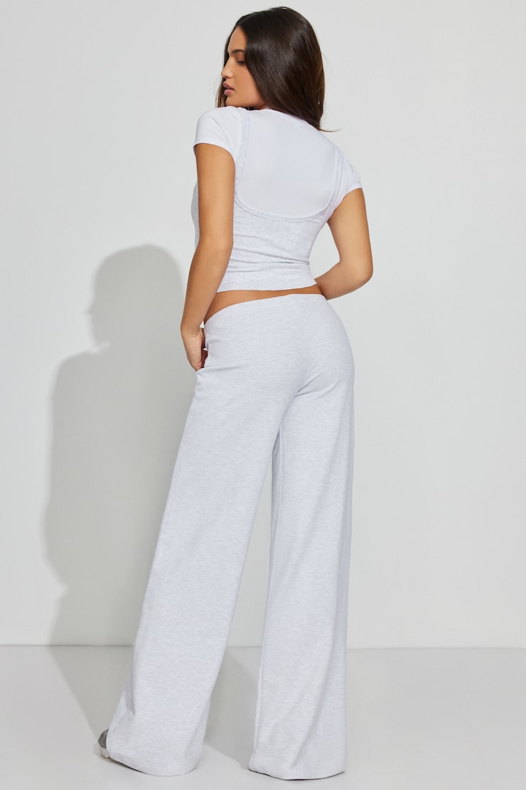 StretchTerry™ Wide Leg Pants, Spring Grey Mix, large