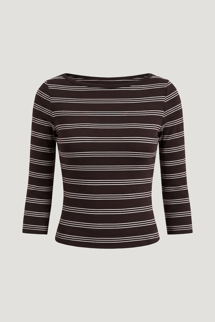 Maude Striped T Shirt Cherry Lacquer Burgundy / White Stripes large