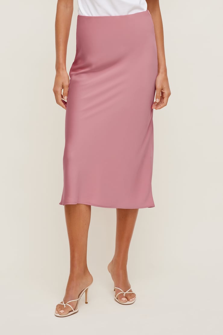 Delila Satin Midi Skirt Cashmere Rose Pink large