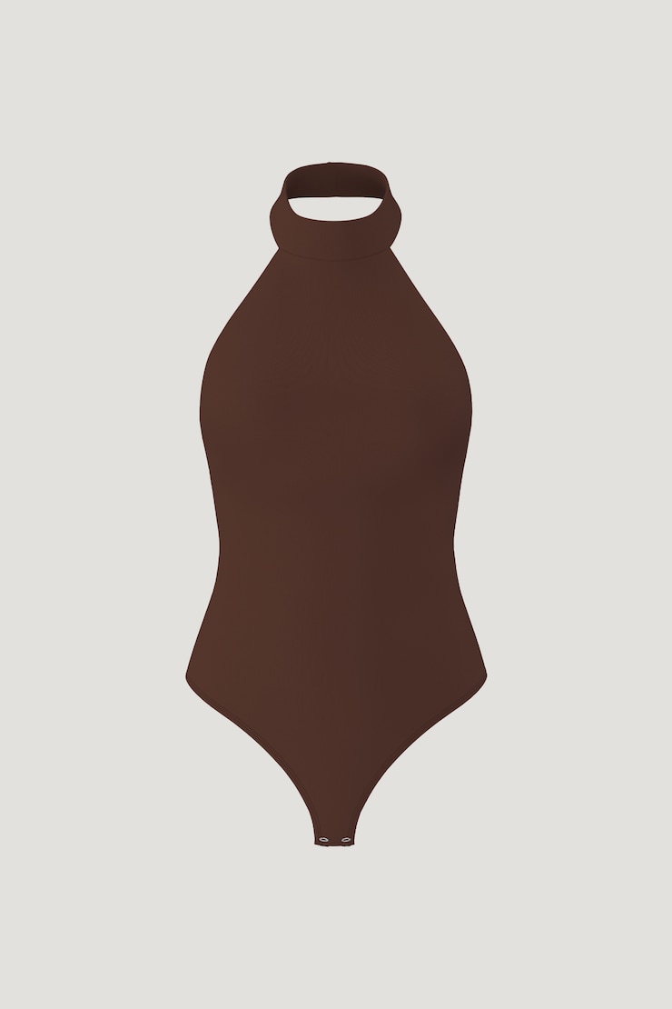 Sculpt Halter Neck Bodysuit Chocolate Lab large