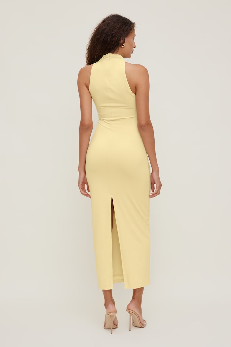 Willow Sculpt Maxi Dress Pale Yellow large