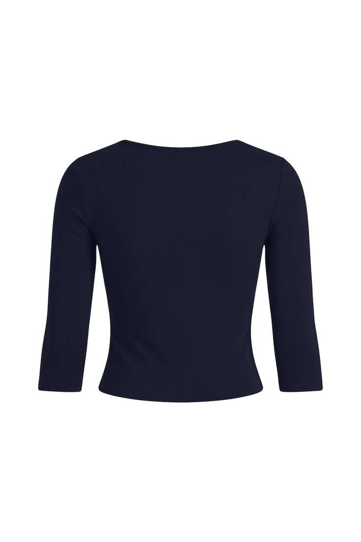 Plunge 3/4 Sleeve Top, Naughty Navy Blue, large