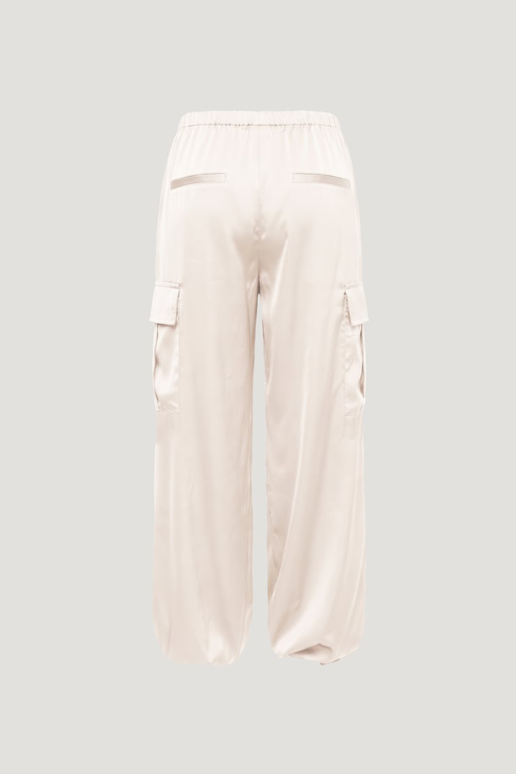 Satin Cargo Pants Sea Salt Cream large