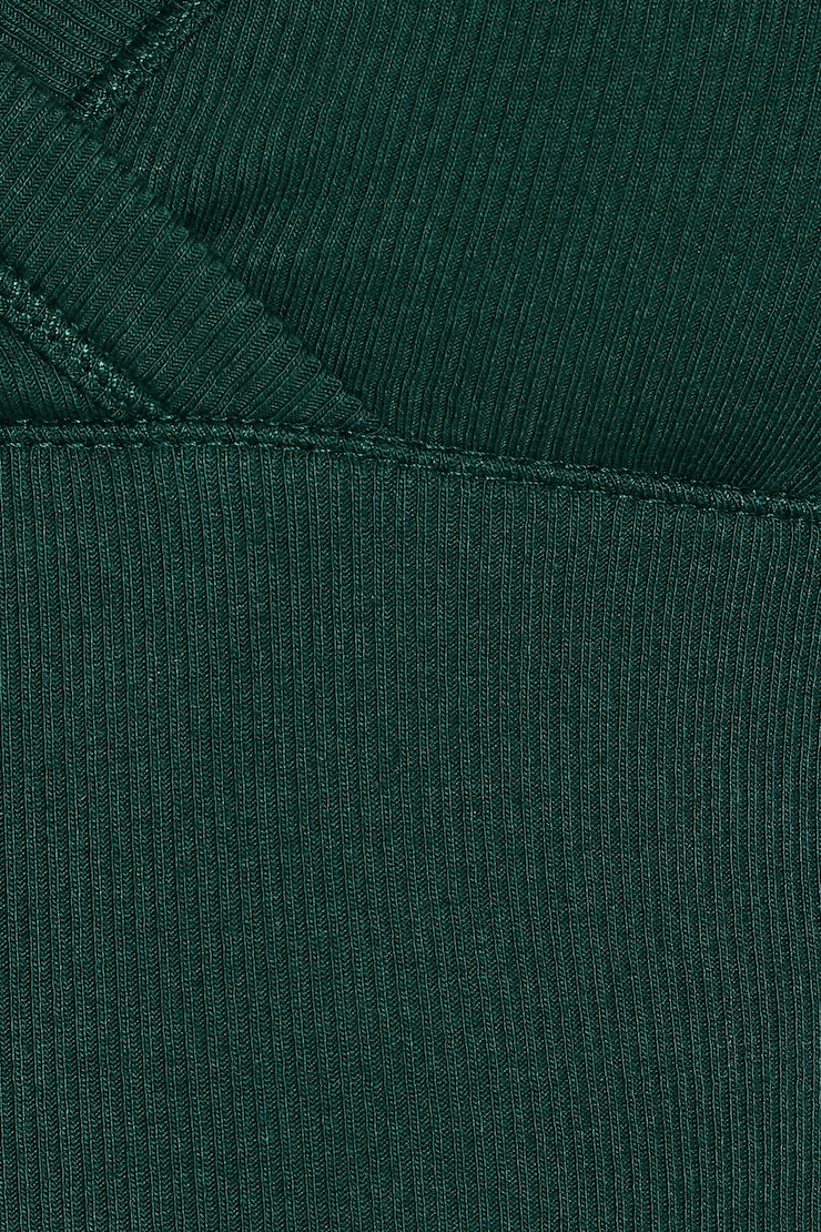 SnatchRib Crossover Longsleeve Top, Green Envy, large