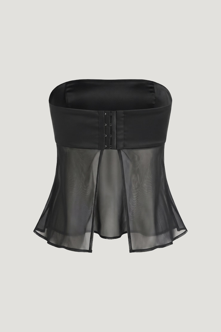 Georgette Tube Top Jet Black large