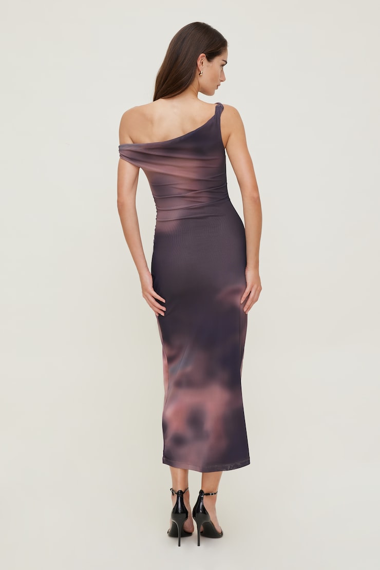 Jayde Mesh Midi Dress Purple Blur large