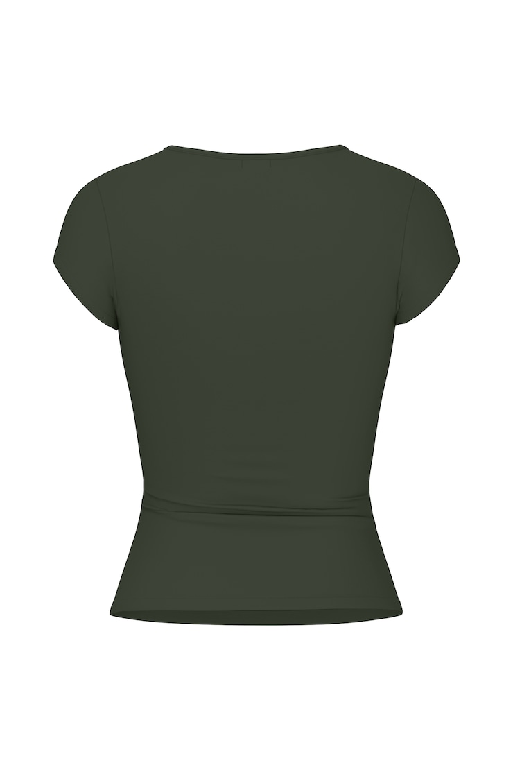 Sleek Crewneck T-Shirt, Olive Obsession, large