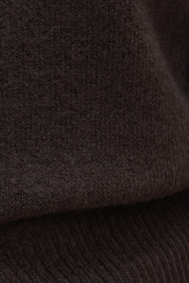 Sage Funnel Neck Zip Sweater Java Brown large