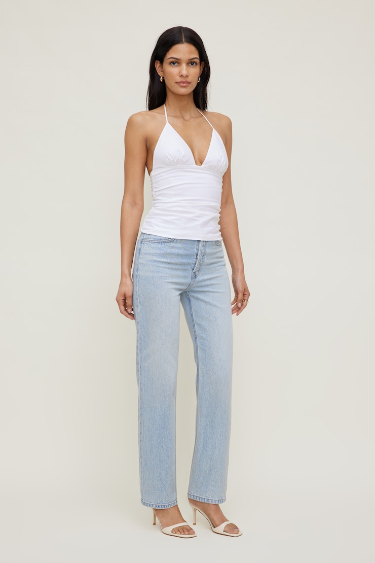 Poplin Halter Top Bright White large