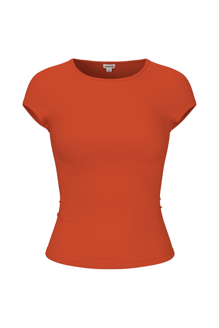 Sleek Crewneck T-Shirt, Pumpkin Puree Orange, large