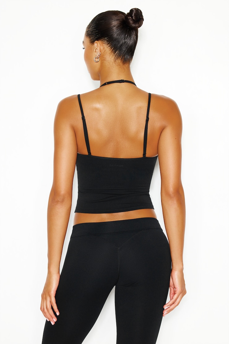 Active Double Layer Mesh Tank Top, Jet Black, large