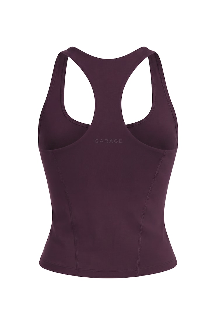 Active Racerback Corset Top, Wild Berry Maroon, large
