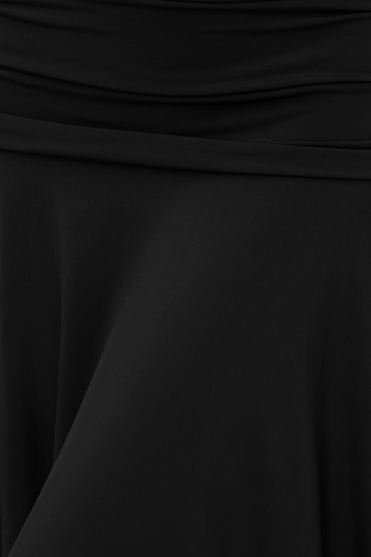 Sculpt Asymmetric Midi Skirt Jet Black large