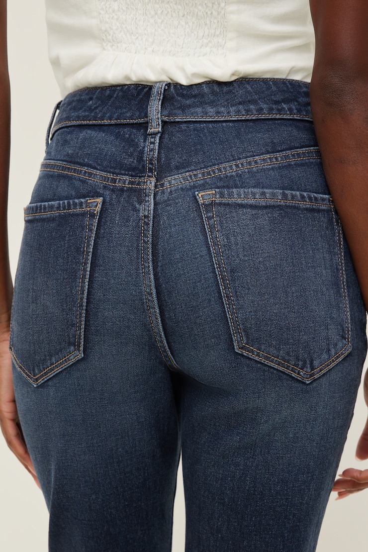 Jean capri extensible à taille haute
