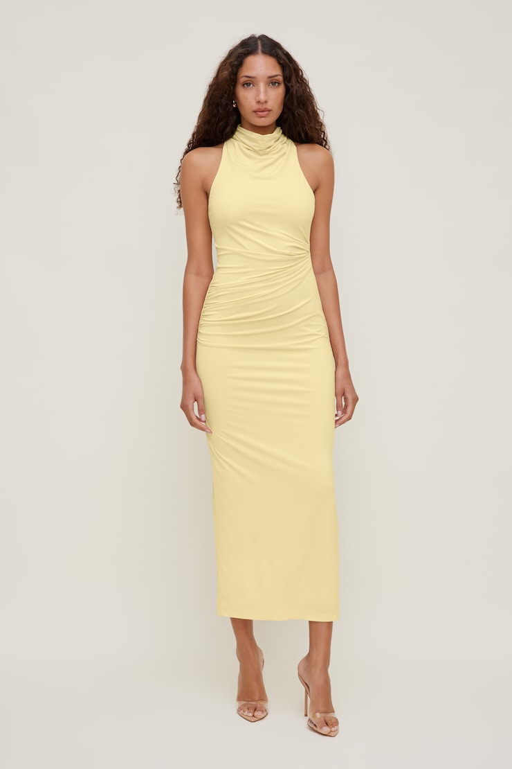 Willow Sculpt Maxi Dress Pale Yellow large
