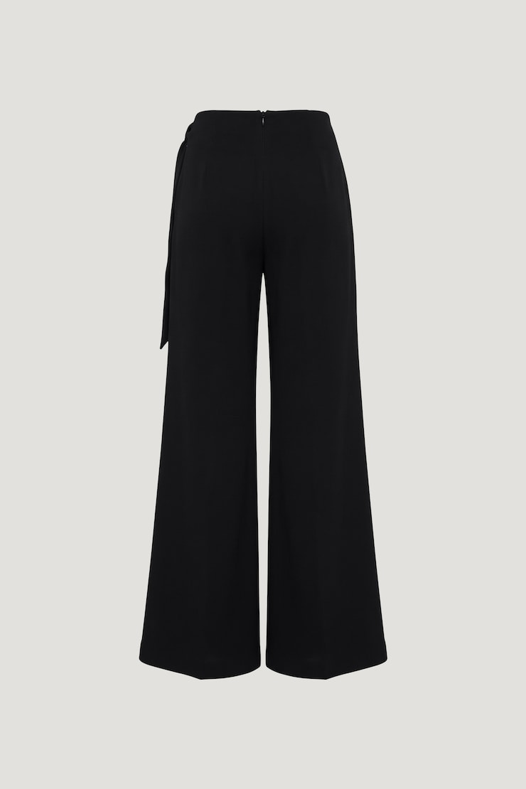 Wrap Wide Leg Pants Jet Black large