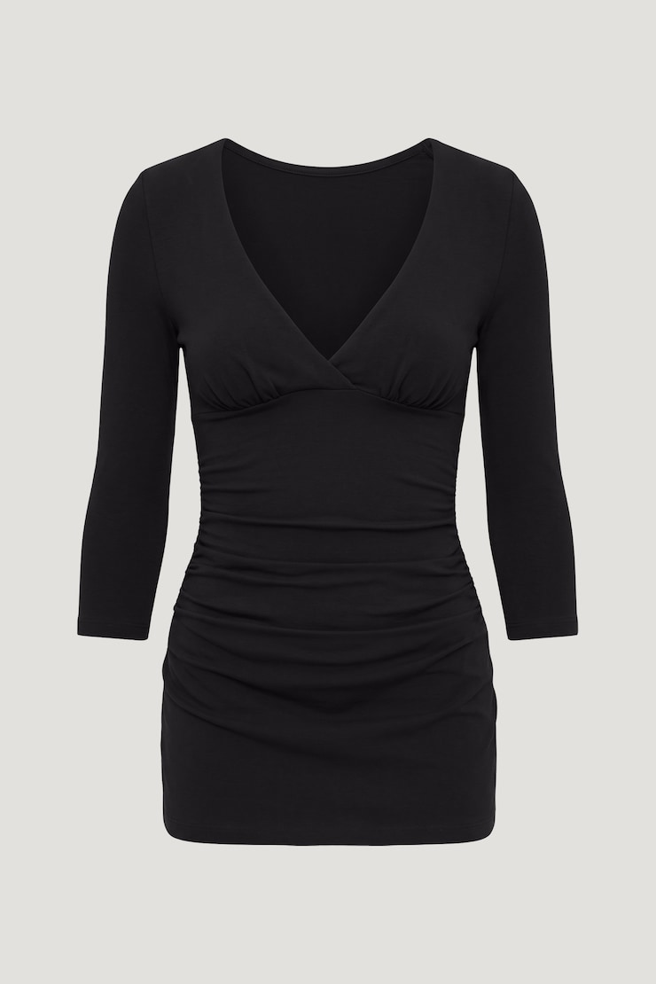 Morgan 3/4 Sleeve Mini Dress Jet Black large