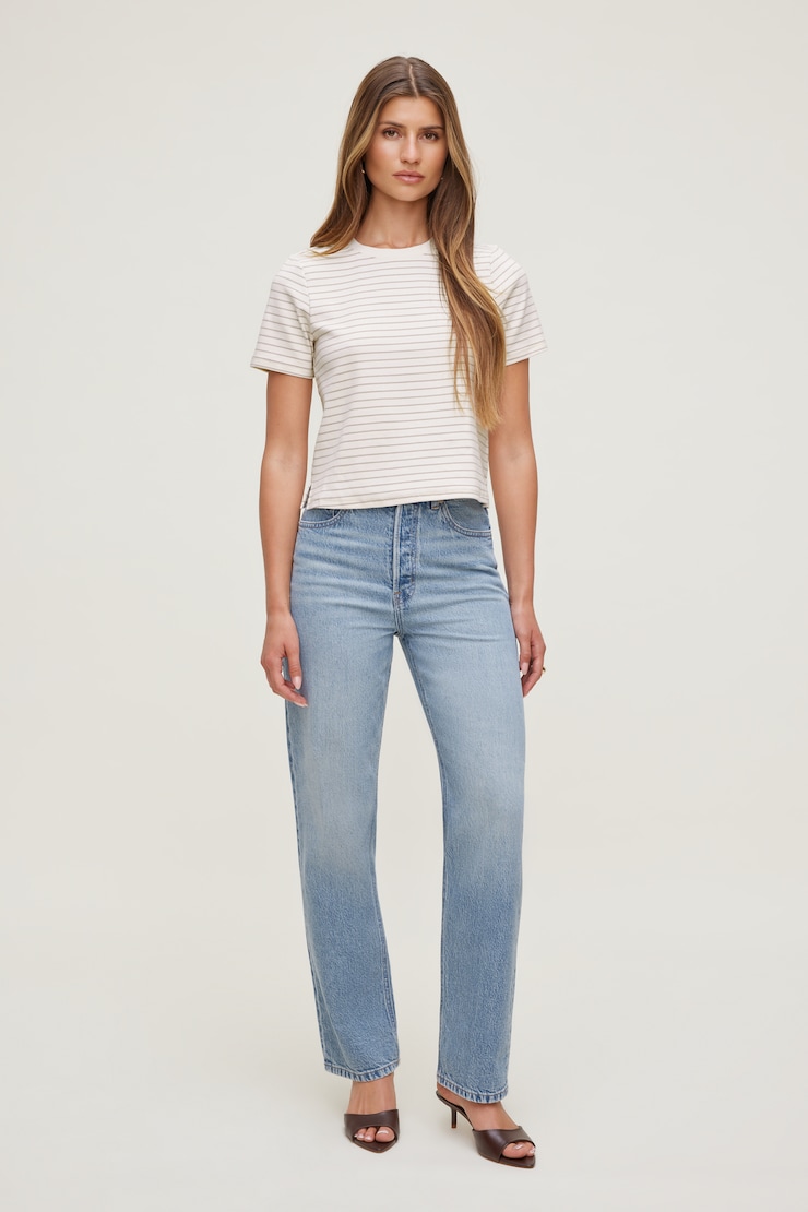 Everyday Heavy Cotton T Shirt Sea Salt Off White / Simply Taupe large