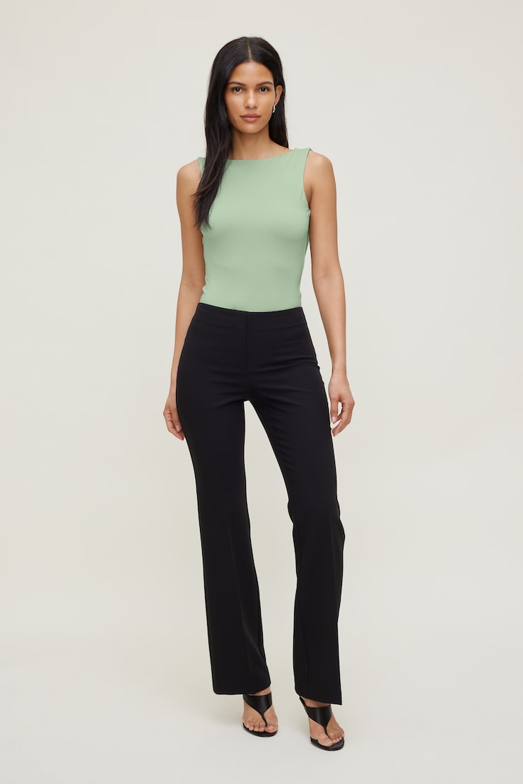 Sculpt Cowl Back Bodysuit Macaroon Mint Blue large