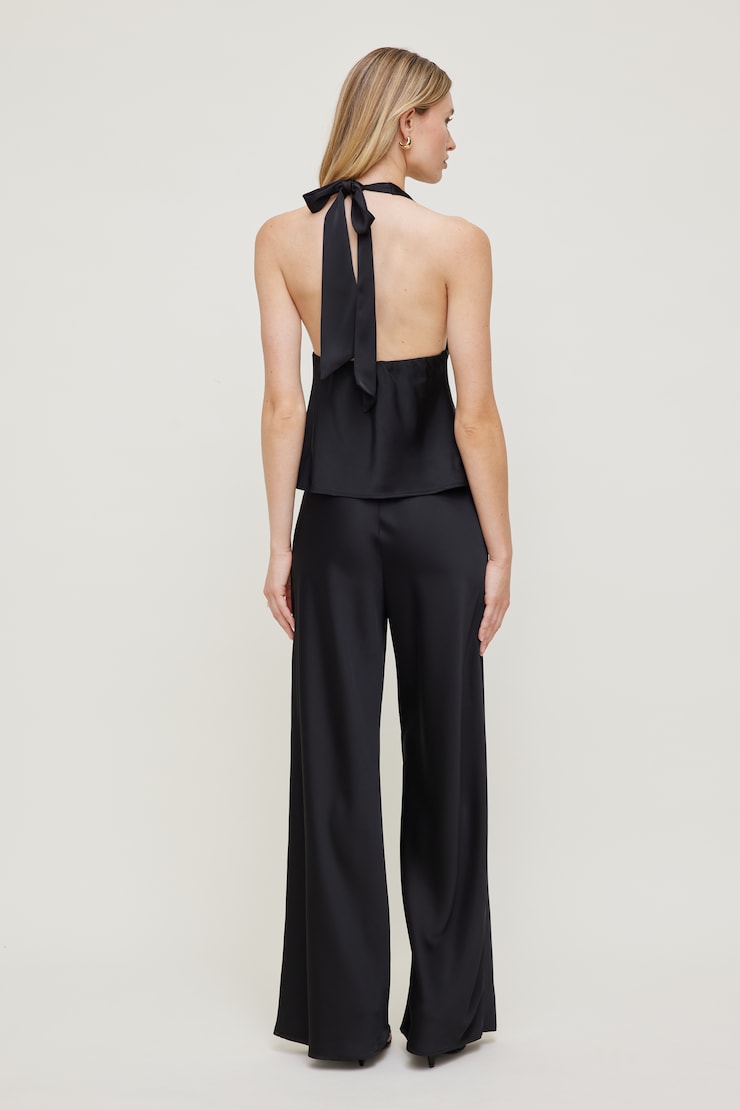 Vea Satin Halter Top Jet Black large