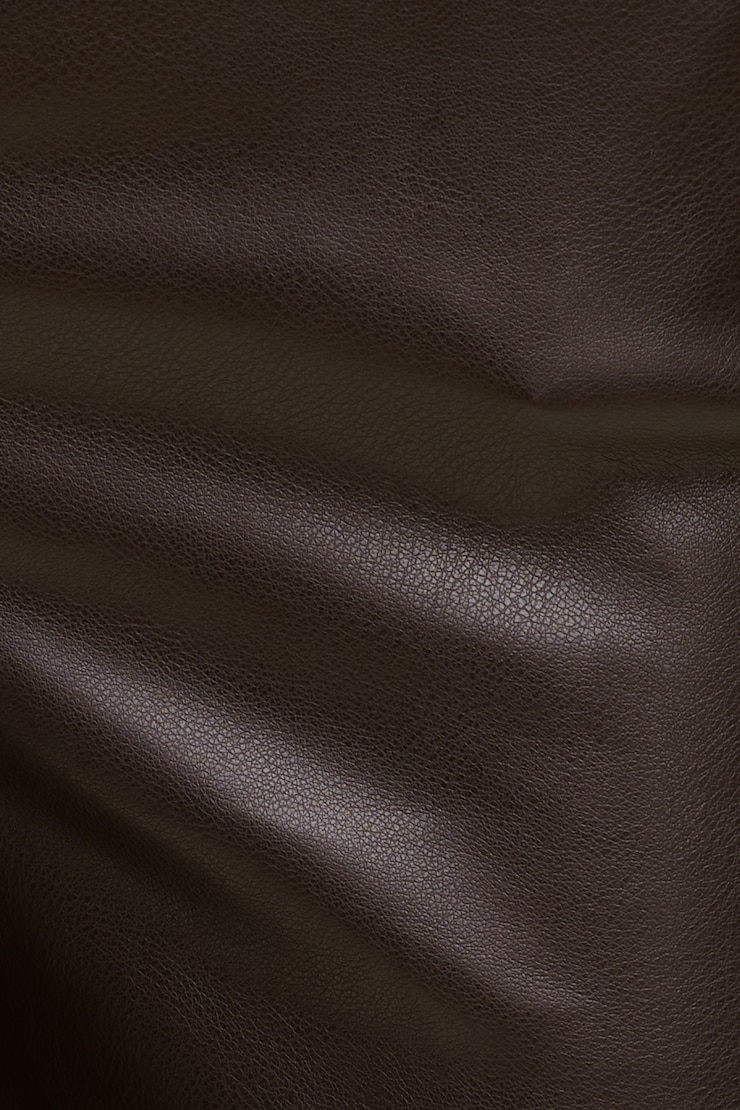 Devon Mid Rise Straight Leg Faux Leather Pants French Mole Brown large