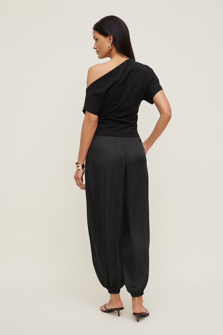 Alexa Cotton Spandex T Shirt Jet Black large