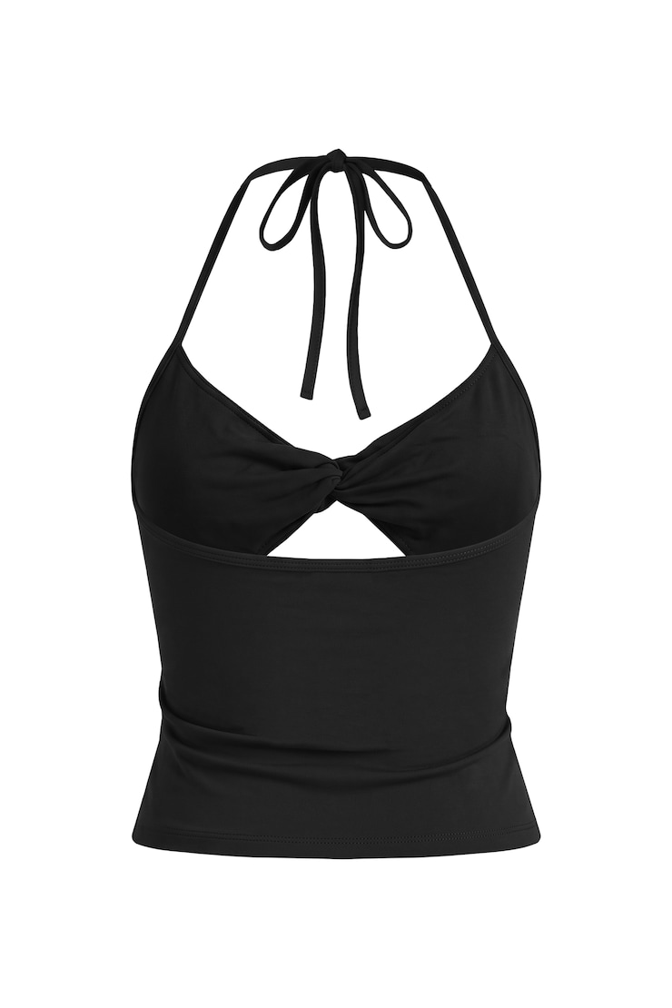 Baretouch Twist Halter Top, Jet Black, large