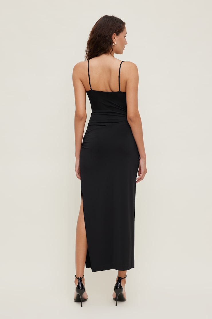 Peekaboo Bustier Maxi Dress Jet Black large