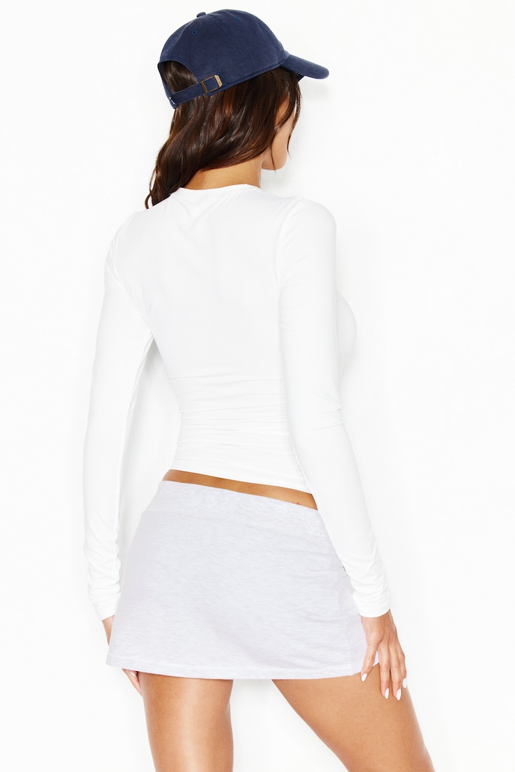 Baretouch Crewneck Long Sleeve Top, Bright White, large