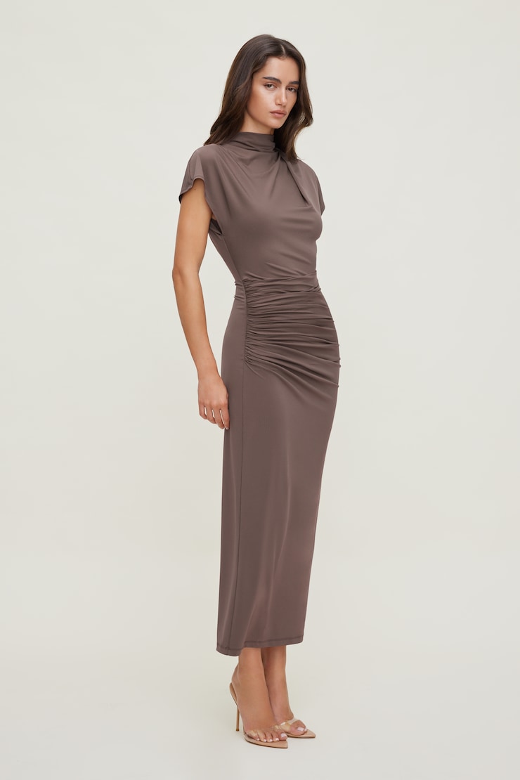Sculpt Ruched Midi Dress