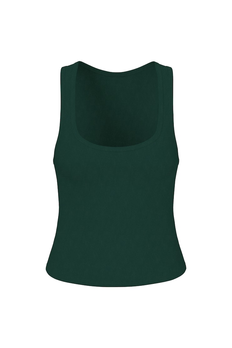 SnatchRib Scoop Tank Top, Green Envy, large