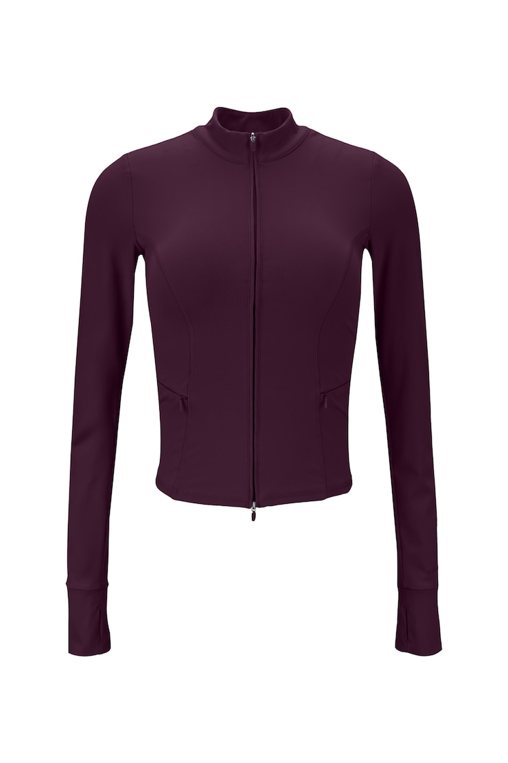 Active Zip Up Jacket, Wild Berry Maroon, large