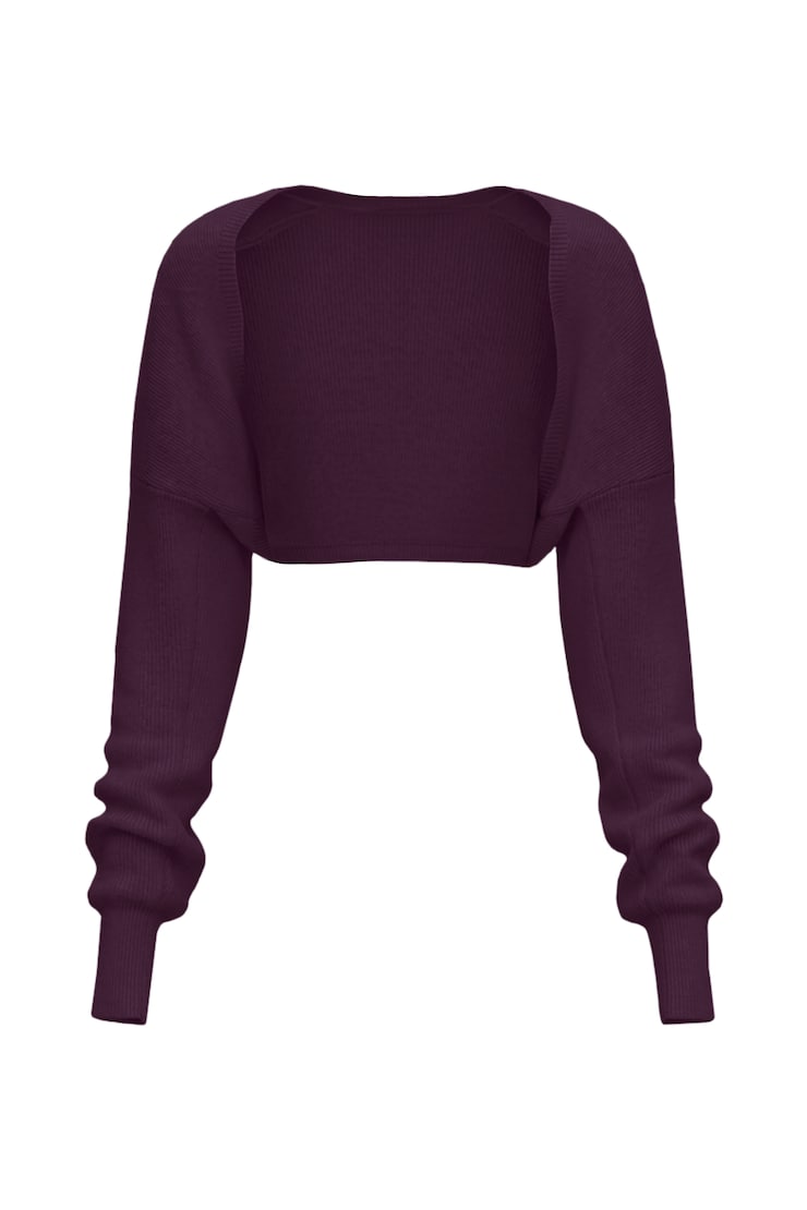 Long Sleeve Shrug Cardigan, Wild Berry Maroon, large