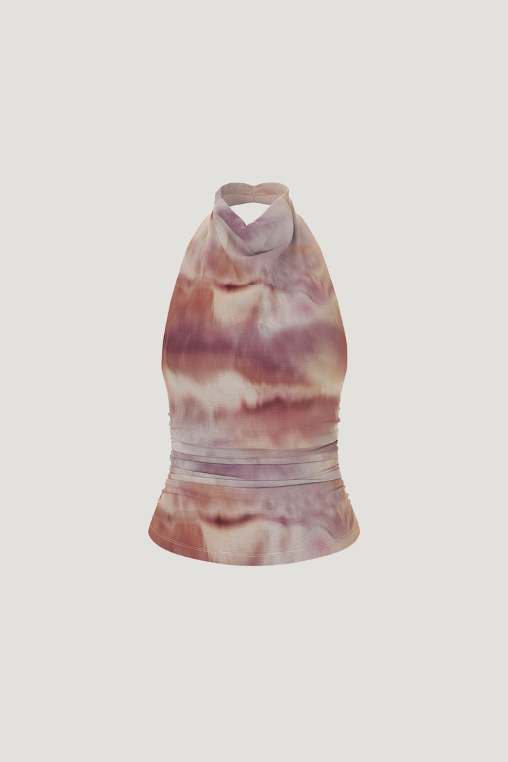 Bry Mesh Halter Top Dreamy Blur Orange large