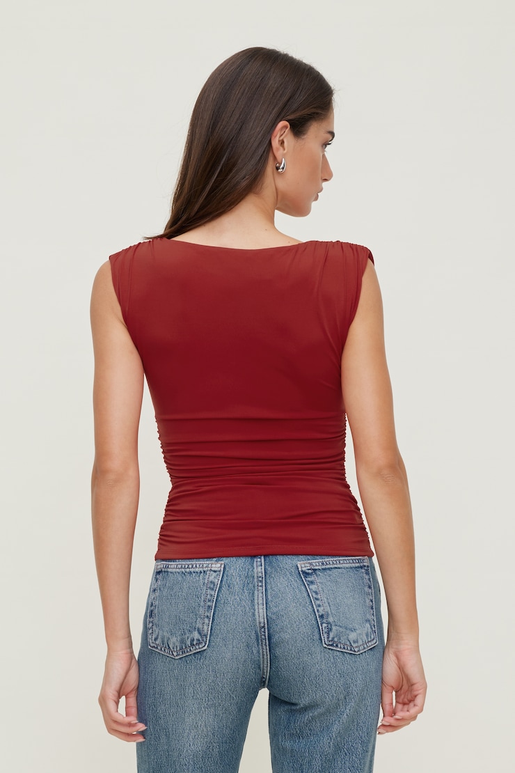 Sculpt Plunge Tank Top Savvy Red large
