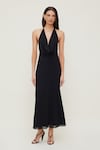 chinese dress ladies Embellished Cowl Neck Maxi Dress in Black - 2 main image 0