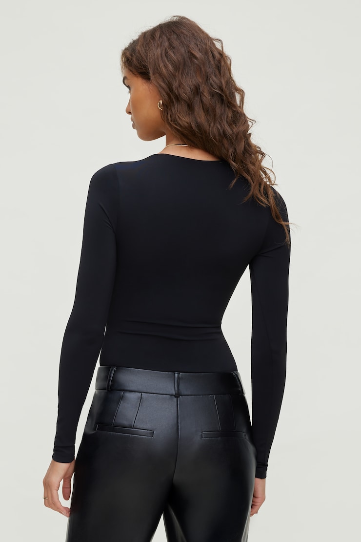 Sculpt Square Neck Bodysuit Jet Black large