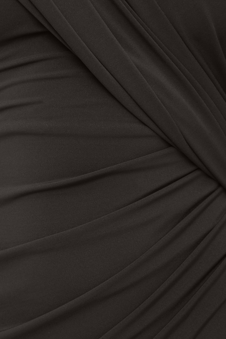 Sculpt Draped Mini Dress Chocolate Torte Brown large