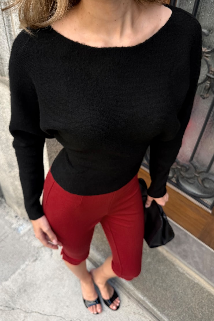 Cinched Boat Neck Sweater