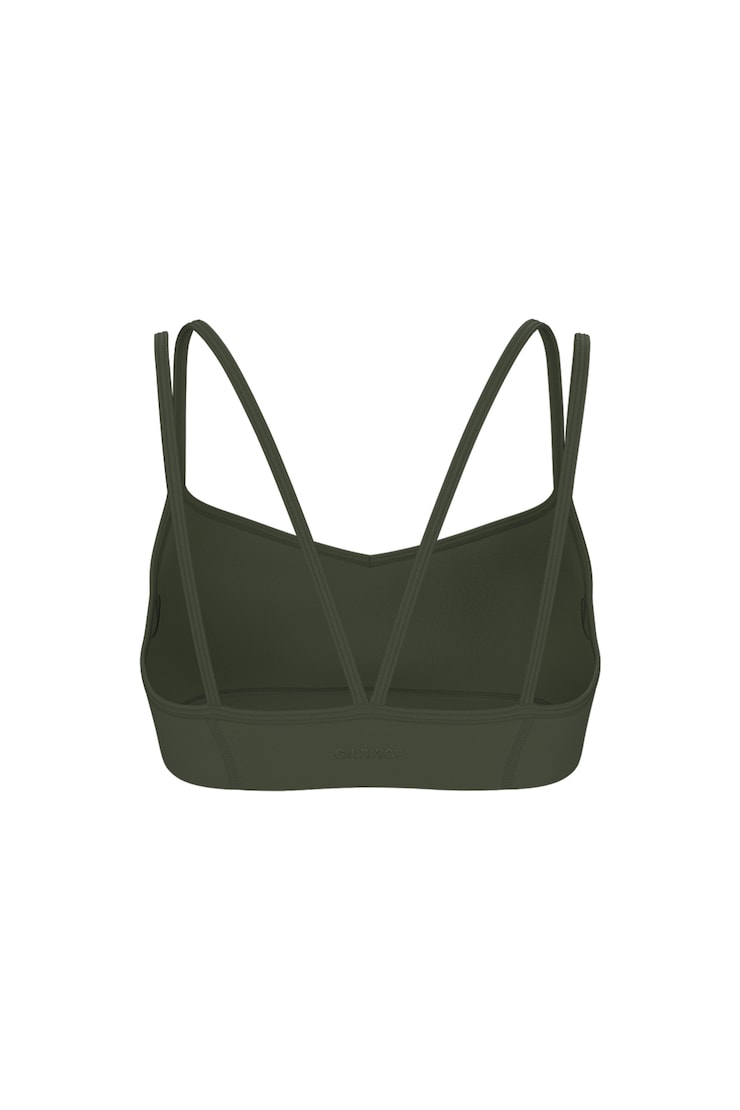 Bralette ultra-écourtée à bretelles doubles Active, Obsession olive, large