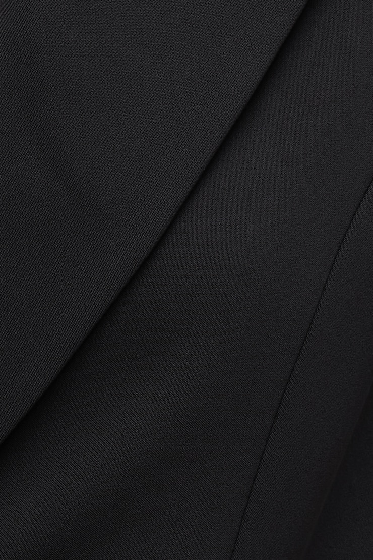 Minirobe une pièce style veston en dentelle Noir encre large
