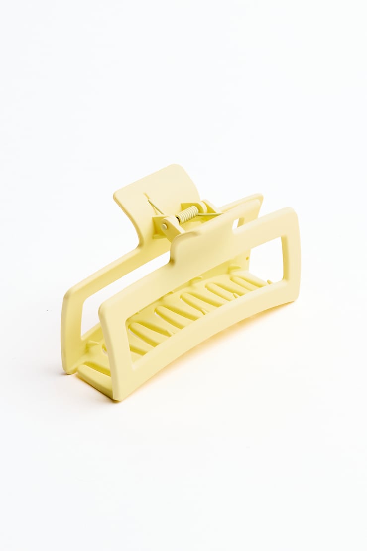 Oversized Rectangle Claw Clip, Limonada Yellow, large